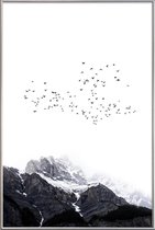 JUNIQE - Poster met kunststof lijst The Mountains -20x30 /Kleurrijk