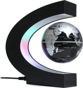 FEDEC Zwevende wereldbol - Met RGB verlichting - Educatief speelgoed - Zwart