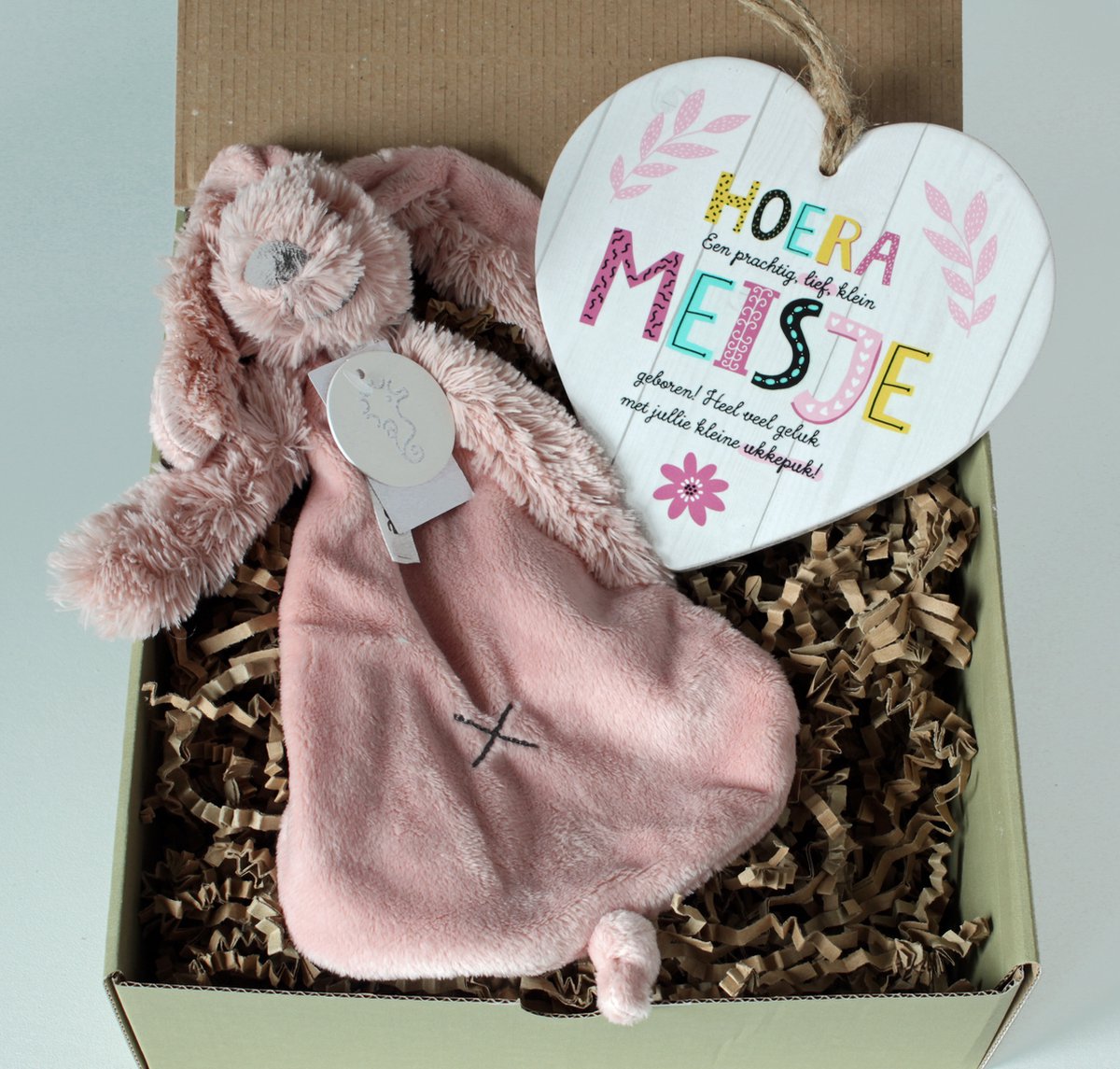 Goedkoopste Minibox Hoera een meisje - kraamcadeau meisje - cadeau baby
