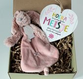 Minibox Hoera een meisje - kraamcadeau meisje - cadeau baby