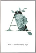 JUNIQE - Poster met kunststof lijst Flower Alphabet - A -30x45