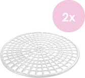 Hega Hogar Ronde gootsteenmat - 2 stuks - wit
