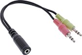 InLine 0.15m, 3.5mm/2x3.5mm 0.15m 2 x 3.5mm 3.5mm Zwart audio kabel