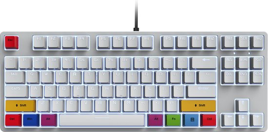 HXSJ L600 - Bedrade Gaming Toetsenbord - Mechanisch Toetsenborden - DIY Kit - Hot Swap - 87 Keys - QWERTY - Wit