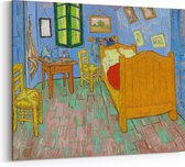 Schilderij op Canvas - 60 x 45 cm - De slaapkamer - Kunst - Vincent van Gogh - Wanddecoratie - Muurdecoratie - Slaapkamer - Woonkamer