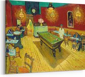 Schilderij op Canvas - 100 x 75 cm - Het nachtcafé - Kunst - Vincent van Gogh - Wanddecoratie - Muurdecoratie - Slaapkamer - Woonkamer