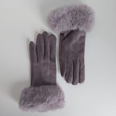 Yoonz - Handschoenen - Met Bondje - Touchscreen Handschoenen - One Size - Licht Grijs