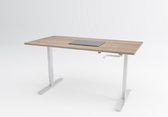 Tri-desk Eco | Handmatig zit-sta bureau | Wit onderstel | Robson eiken blad | 140 x 80 cm