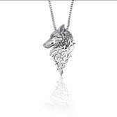 Ketting – Ketting Wolf– Wolf ketting – Ketting met wolf – Wolf – Wolven – Sieraad – 1 stuks – Cadeau voor vriend – Wolven sieraad – Wolf sieraad – Silver