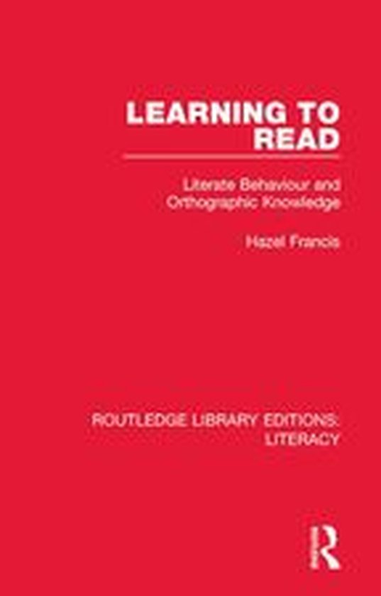 Routledge Library Editions: Literacy - Learning to Read - cover