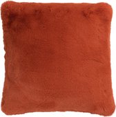 Kussen | vacht | oranje | 44x41x (h)12 cm