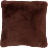 Kussen | vacht | bruin | 44x41x (h)12 cm