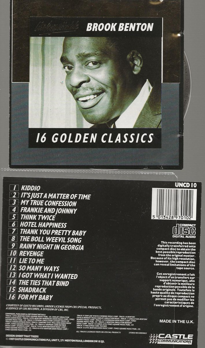 BROOK BENTON - 16 GOLDEN CLASSICS