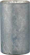 Theelichthouder | glas | blauw | 15x15x (h)26 cm
