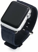 Denim bandje donkerblauw met klassieke gesp voor Geschikt voor Apple Watch 42mm - 44mm vervangende horlogeband voor geschikt voor Apple Watch Series 6/5/4/3/2/1