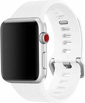 42mm en 44mm Sport bandje wit geschikt voor Geschikt voor Apple watch 1 | 2 | 3 | 4 | 5 | 6 Siliconen Armband / Polsband / Strap Band / Sportbandje
