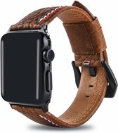 Leren bandje Geschikt voor Apple Watch met klassieke zwarte gesp Bruin 38mm - 40mm