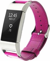 Fitbit Charge 2 bandje leer roze | Watchbands-shop.nl