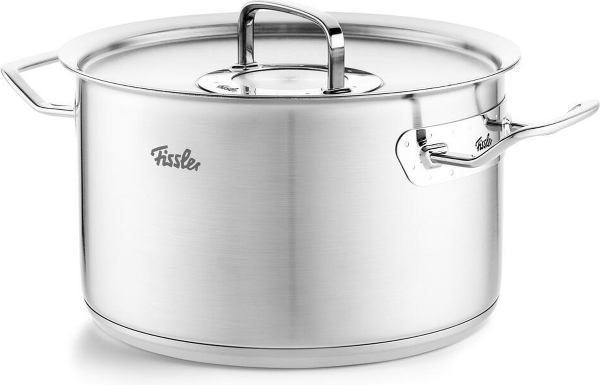 Fissler Pure Collection/RVS braadpan ( 20 cm, 2,4 l) potten incl. glazen deksel, binnenschaalverdeling – inductie