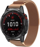 Milanees Smartwatch bandje - Geschikt voor  Garmin Fenix 7x Milanese band - rosé goud - Strap-it Horlogeband / Polsband / Armband