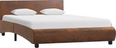 Decoways - Bedframe kunstleer bruin 140x200 cm