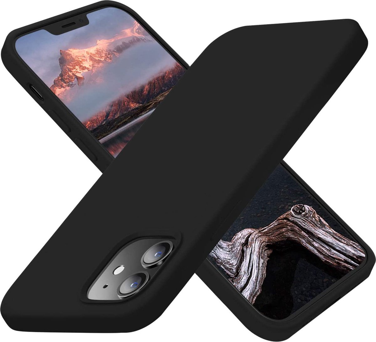 Siliconen Telefoonhoesje - Geschikt voor iPhone 12 Mini - Hoesje - Back Cover - Zwart