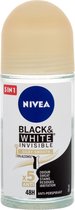 Nivea - Invisible Black & White Silky Smooth - Kuličkový antiperspirant bez alkoholu - 50ml