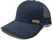 Suede Trucker Cap Blauw - Blauwe Pet - Wakefield Headwear