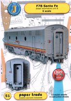 bouwplaat / modelbouw in karton Trein: F7B Santa Fe, unit B, schaal 1:45