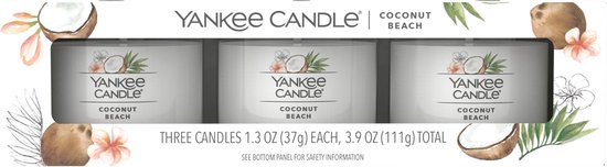 Yankee Candle Filled Votive 3-pack - Coconut Beach