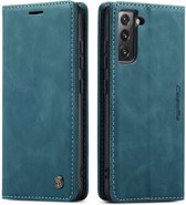 Caseme Samsung Galaxy S22 Retro Wallet Case - Blue