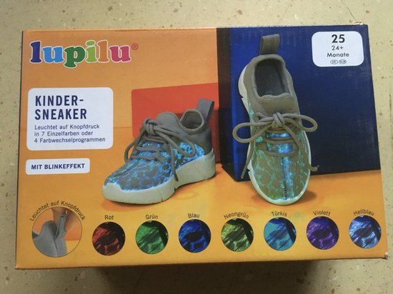 Lupilu Kinder sneaker grijs met led - maat 25