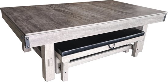 TopTable Dinner Wood Pooltafel 7ft - met bank - 2-delig Leisteen van TopTable — afbeelding 4