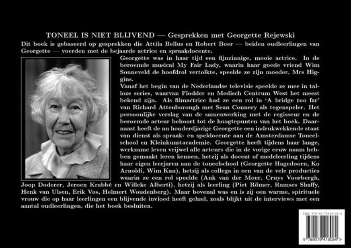 Toneel is niet blijvend - back cover