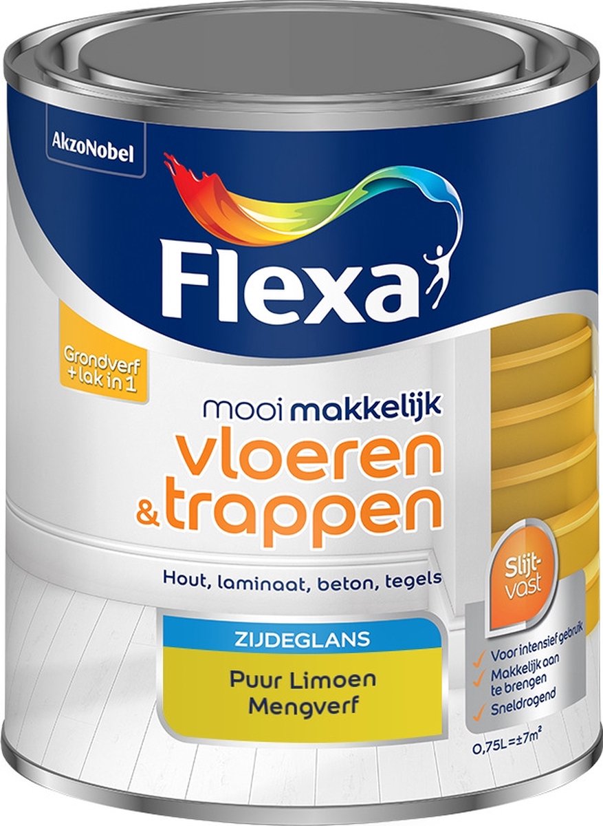 Flexa Mooi Makkelijk Verf - Vloeren en Trappen - Mengkleur - Puur Limoen - 750 ml