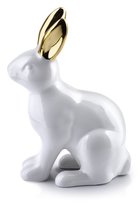 Paashaas - haas - konijn - wit / goud - decoratiebeeld
