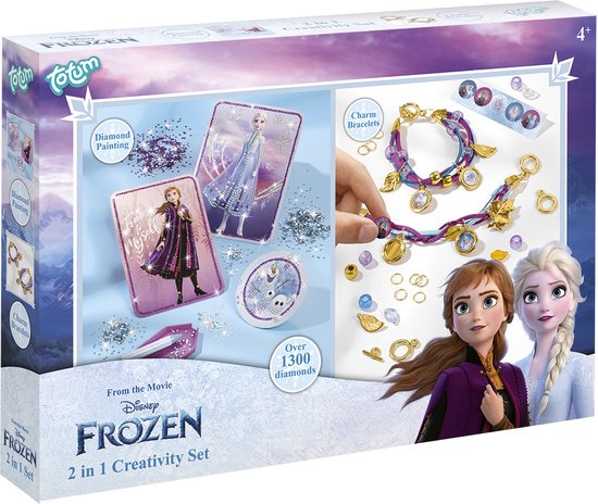 meisje Peuter als Totum Disney Frozen knutselen 2 in 1 set fashion armbandjes maken en  diamond painting... | bol.com