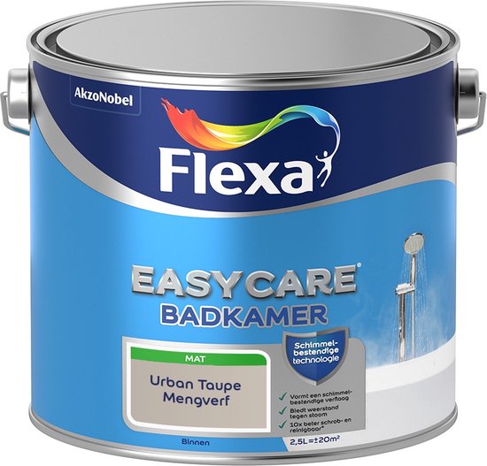 Flexa Easycare Muurverf - Badkamer - Mat - Mengkleur - Urban Taupe - 2,5 liter