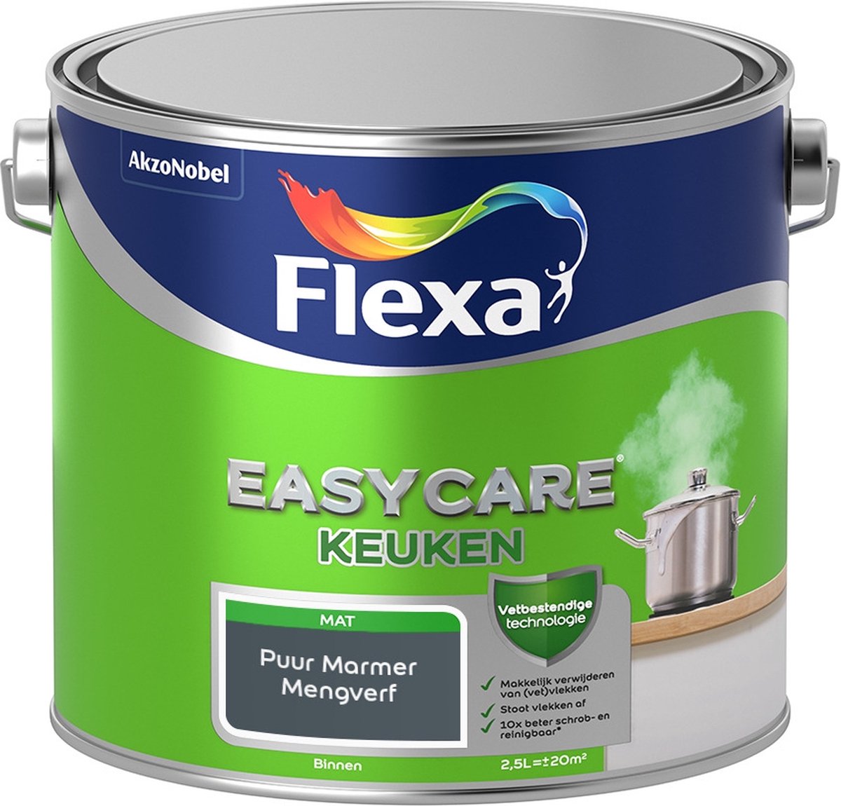 Flexa Easycare Muurverf - Keuken - Mat - Mengkleur - Puur Marmer - 2,5 liter