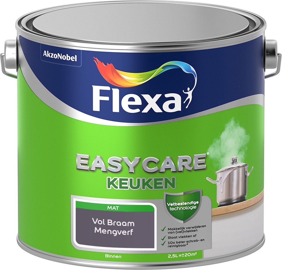 Flexa Easycare Muurverf - Keuken - Mat - Mengkleur - Vol Braam - 2,5 liter