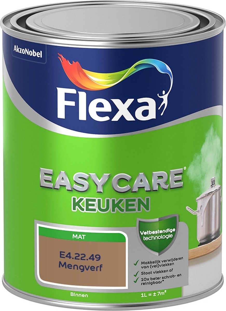 Flexa Easycare Muurverf - Keuken - Mat - Mengkleur - E4.22.49 - 1 liter