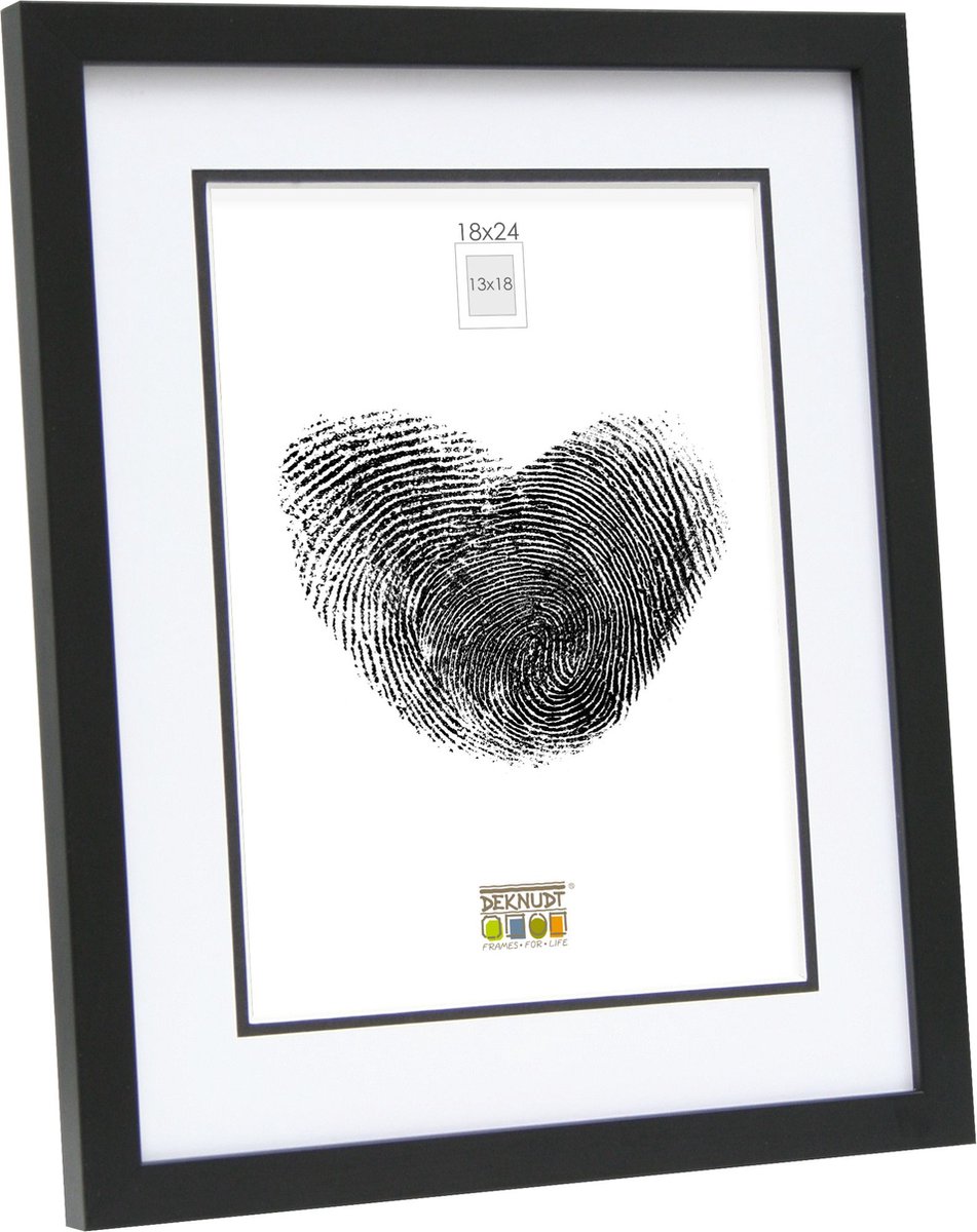 Deknudt Frames fotolijst S43AK2 P1 - zwart - passe-partout - 13x18 cm