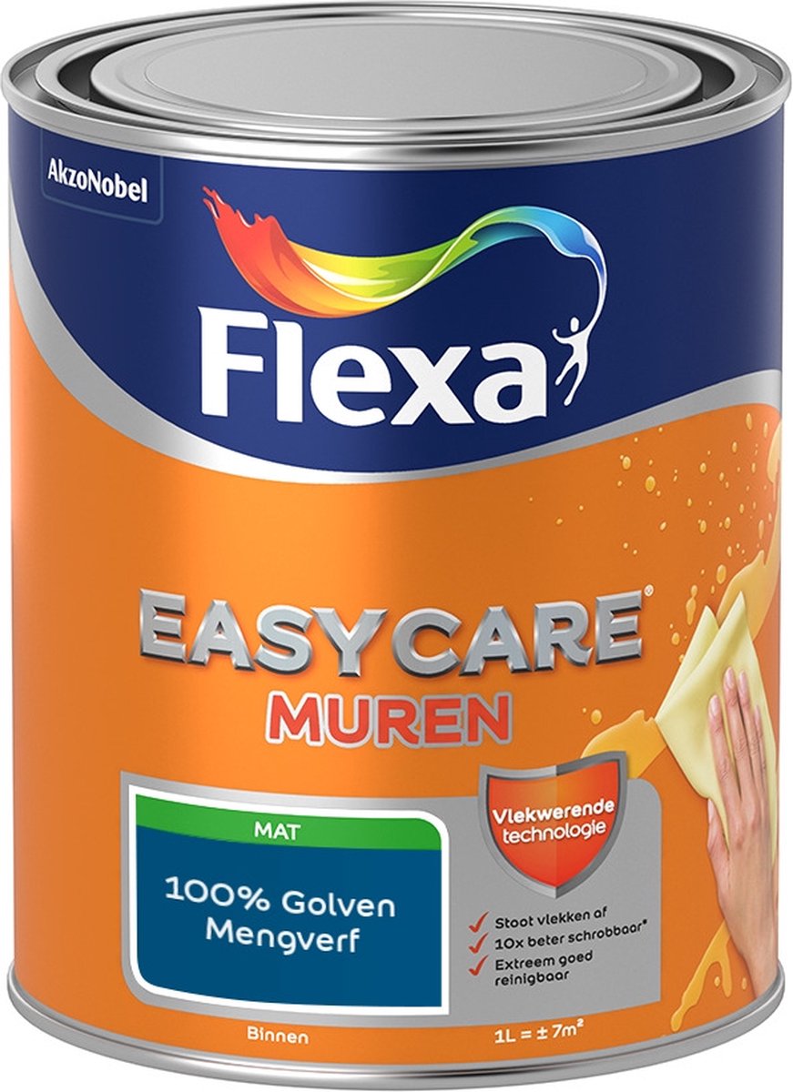 Flexa Easycare Muurverf - Mat - Mengkleur - 100% Golven - 1 liter