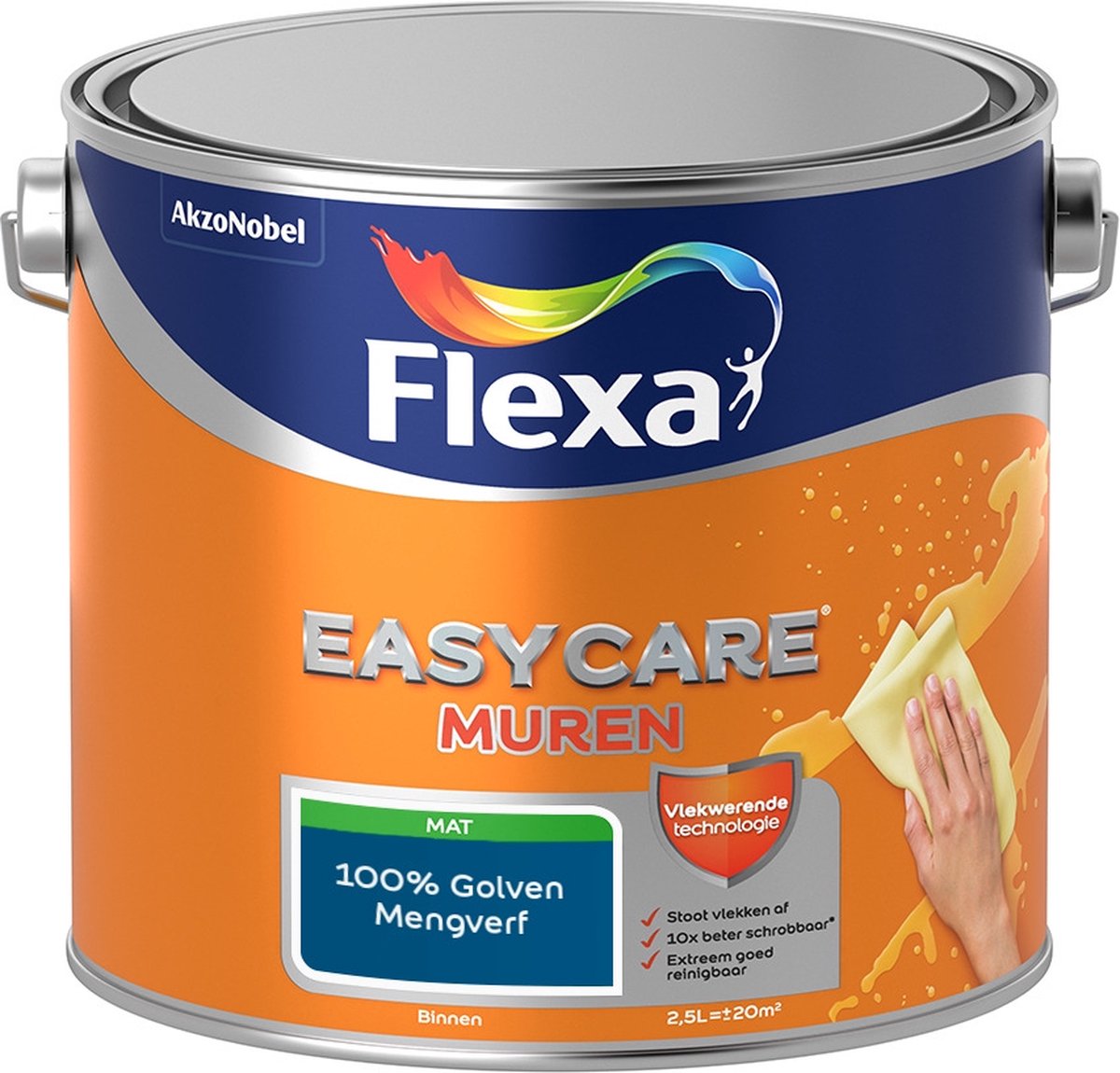 Flexa Easycare Muurverf - Mat - Mengkleur - 100% Golven - 2,5 liter