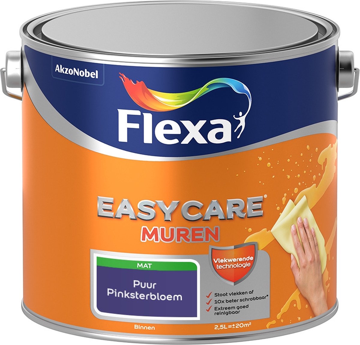 Flexa Easycare Muurverf - Mat - Mengkleur - Puur Pinksterbloem - 2,5 liter