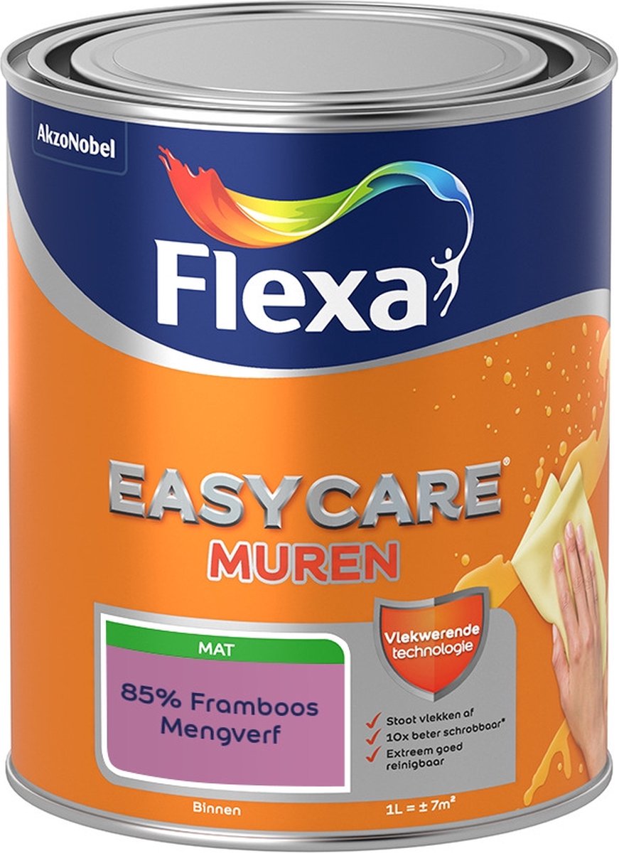 Flexa Easycare Muurverf - Mat - Mengkleur - 85% Framboos - 1 liter
