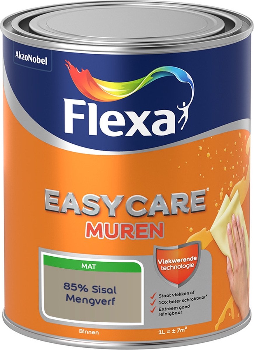 Flexa Easycare Muurverf - Mat - Mengkleur - 85% Sisal - 1 liter