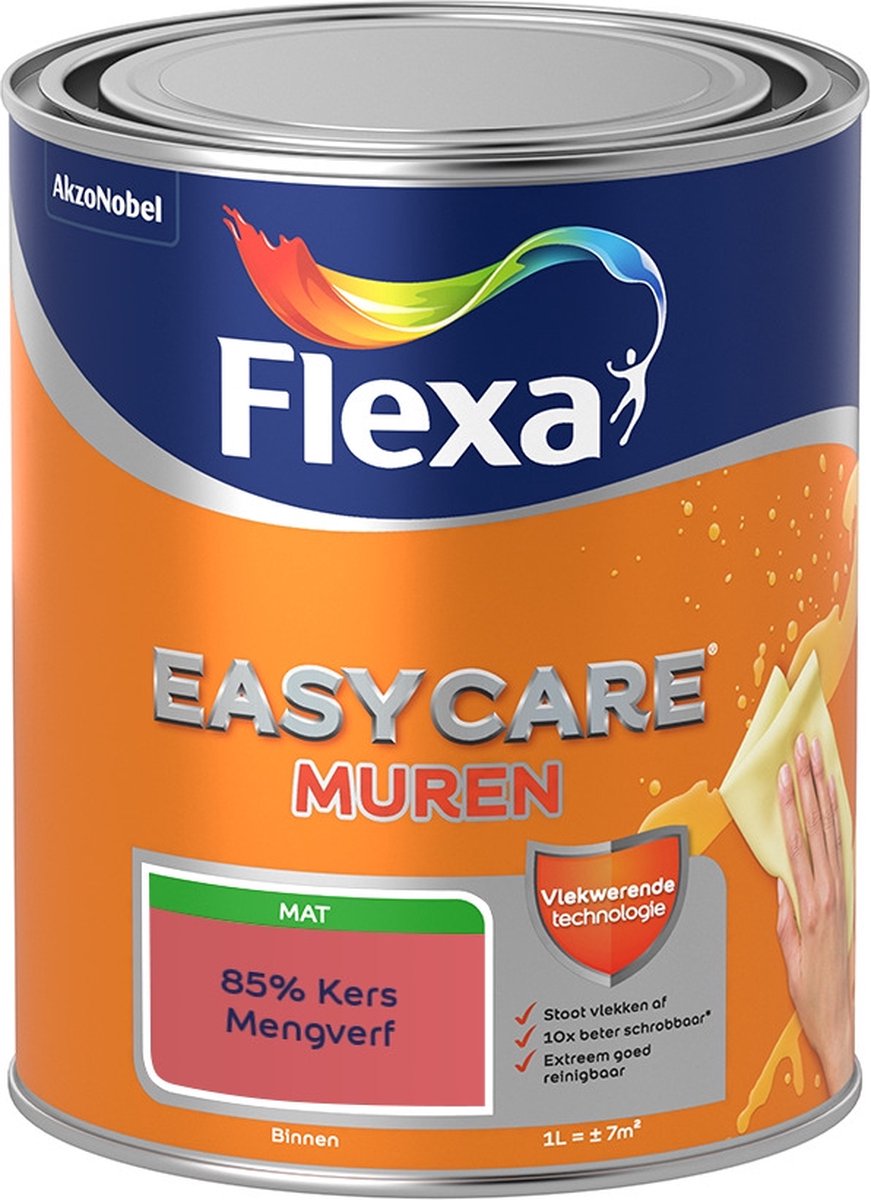 Flexa Easycare Muurverf - Mat - Mengkleur - 85% Kers - 1 liter