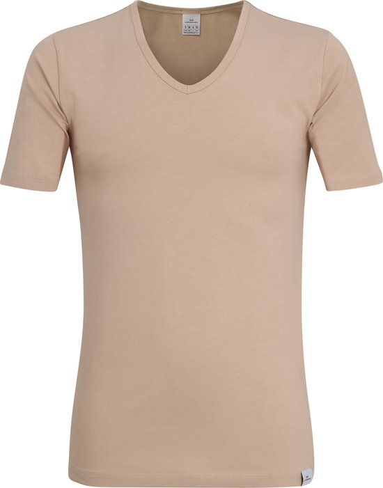 Gotzburg heren T-shirt slim fit V-hals 95/5 (1-pack) - stretch ondershirt - beige -  Maat: 3XL