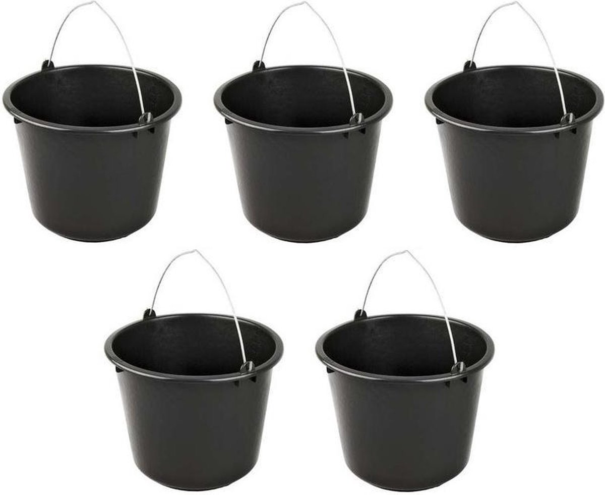 Seau De Construction Synx Tools 12L Noir – Poignée Fer, Dimensions 35x40x25 Cm – Pour Chantier, Ménage, Nettoyage - 4